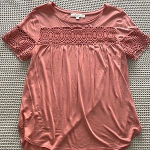 LOFT Embroidery Lace Top